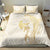 Gold and White Hawaii Bedding Set Hammerhead Shark Tattoo Curve Polynesian - Polynesian Pride