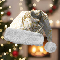 Gold and White Hawaii Christmas Santa Hat Hammerhead Shark Tattoo Curve Polynesian - Polynesian Pride