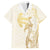 Gold and White Hawaii Hawaiian Shirt Hammerhead Shark Tattoo Curve Polynesian - Polynesian Pride