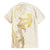 Gold and White Hawaii Hawaiian Shirt Hammerhead Shark Tattoo Curve Polynesian - Polynesian Pride