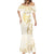 Gold and White Hawaii Mermaid Dress Hammerhead Shark Tattoo Curve Polynesian - Polynesian Pride