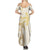 Gold and White Hawaii Summer Maxi Dress Hammerhead Shark Tattoo Curve Polynesian - Polynesian Pride