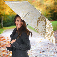Gold and White Hawaii Umbrella Hammerhead Shark Tattoo Curve Polynesian - Polynesian Pride