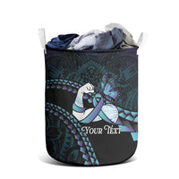 Personalised Polynesia Suicide Prevention Month Laundry Basket Brave Strong Butterfly Teal Purple Ribbon LT14 - Polynesian Pride