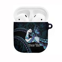 Personalised Polynesia Suicide Prevention Month AirPods Case Brave Strong Butterfly Teal Purple Ribbon LT14 Purple - Polynesian Pride