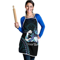 Personalised Polynesia Suicide Prevention Month Apron Brave Strong Butterfly Teal Purple Ribbon LT14 - Polynesian Pride