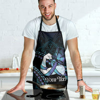 Personalised Polynesia Suicide Prevention Month Apron Brave Strong Butterfly Teal Purple Ribbon LT14 - Polynesian Pride