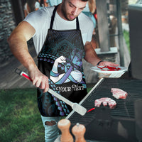 Personalised Polynesia Suicide Prevention Month Apron Brave Strong Butterfly Teal Purple Ribbon LT14 - Polynesian Pride