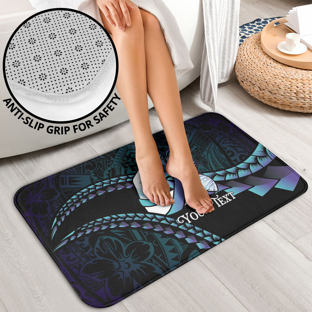 Personalised Polynesia Suicide Prevention Month Bathroom Set Brave Strong Butterfly Teal Purple Ribbon LT14 - Polynesian Pride