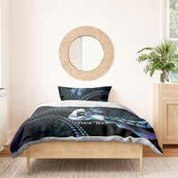 Personalised Polynesia Suicide Prevention Month Bedding Set Brave Strong Butterfly Teal Purple Ribbon LT14 - Polynesian Pride