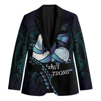 Personalised Polynesia Suicide Prevention Month Blazer Brave Strong Butterfly Teal Purple Ribbon LT14 Unisex Purple - Polynesian Pride