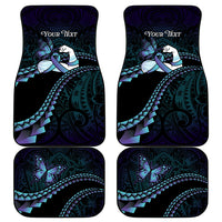 Personalised Polynesia Suicide Prevention Month Car Mats Brave Strong Butterfly Teal Purple Ribbon LT14 - Polynesian Pride