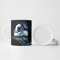 Personalised Polynesia Suicide Prevention Month Ceramic Mug Brave Strong Butterfly Teal Purple Ribbon LT14 - Polynesian Pride