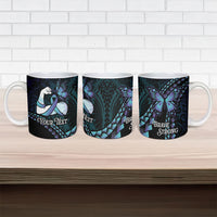 Personalised Polynesia Suicide Prevention Month Ceramic Mug Brave Strong Butterfly Teal Purple Ribbon LT14 - Polynesian Pride
