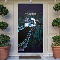 Personalised Polynesia Suicide Prevention Month Door Cover Brave Strong Butterfly Teal Purple Ribbon LT14 Purple - Polynesian Pride