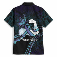 Personalised Polynesia Suicide Prevention Month Hawaiian Shirt Brave Strong Butterfly Teal Purple Ribbon LT14 - Polynesian Pride