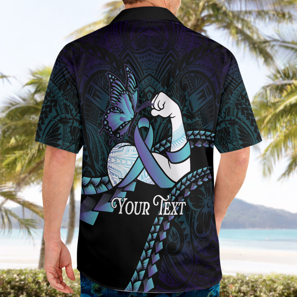 Personalised Polynesia Suicide Prevention Month Hawaiian Shirt Brave Strong Butterfly Teal Purple Ribbon LT14 - Polynesian Pride