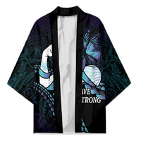 Personalised Polynesia Suicide Prevention Month Kimono Brave Strong Butterfly Teal Purple Ribbon LT14 Unisex Purple - Polynesian Pride