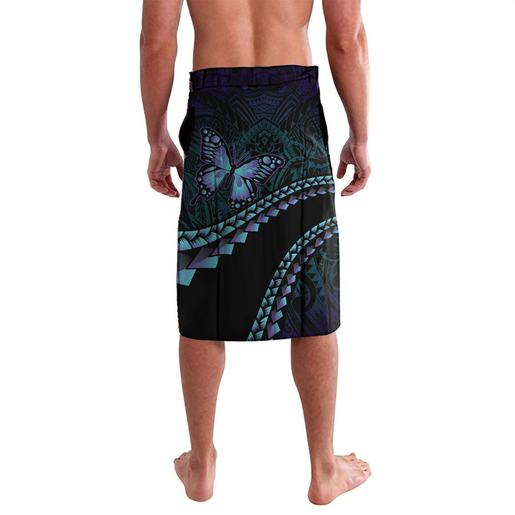 Personalised Polynesia Suicide Prevention Month Lavalava Brave Strong Butterfly Teal Purple Ribbon LT14 - Polynesian Pride