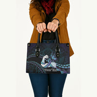 Personalised Polynesia Suicide Prevention Month Leather Bag Brave Strong Butterfly Teal Purple Ribbon LT14 - Polynesian Pride