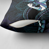Personalised Polynesia Suicide Prevention Month Pillow Cover Brave Strong Butterfly Teal Purple Ribbon LT14 - Polynesian Pride