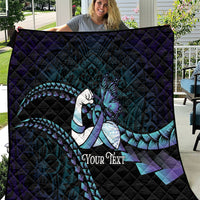 Personalised Polynesia Suicide Prevention Month Quilt Brave Strong Butterfly Teal Purple Ribbon LT14 Purple - Polynesian Pride