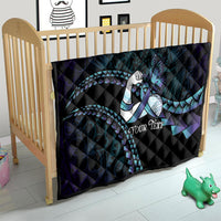 Personalised Polynesia Suicide Prevention Month Quilt Brave Strong Butterfly Teal Purple Ribbon LT14 - Polynesian Pride