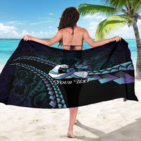 Personalised Polynesia Suicide Prevention Month Sarong Brave Strong Butterfly Teal Purple Ribbon LT14 - Polynesian Pride