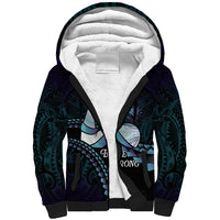 Personalised Polynesia Suicide Prevention Month Sherpa Hoodie Brave Strong Butterfly Teal Purple Ribbon LT14 Unisex Purple - Polynesian Pride
