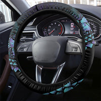 Polynesia Suicide Prevention Month Steering Wheel Cover Brave Strong Butterfly Teal Purple Ribbon LT14 - Polynesian Pride