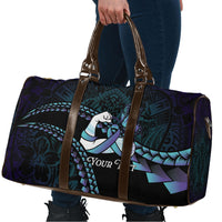 Personalised Polynesia Suicide Prevention Month Travel Bag Brave Strong Butterfly Teal Purple Ribbon LT14 - Polynesian Pride