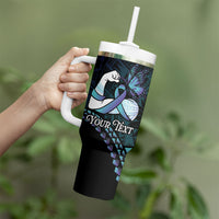 Personalised Polynesia Suicide Prevention Month Tumbler With Handle Brave Strong Butterfly Teal Purple Ribbon LT14 - Polynesian Pride