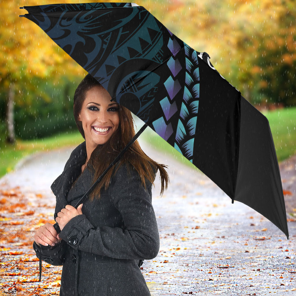 Personalised Polynesia Suicide Prevention Month Umbrella Brave Strong Butterfly Teal Purple Ribbon LT14 - Polynesian Pride