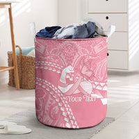 Personalised Polynesia Breast Cancer Awareness Laundry Basket Brave Strong Butterfly Pink Ribbon
