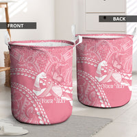 Personalised Polynesia Breast Cancer Awareness Laundry Basket Brave Strong Butterfly Pink Ribbon