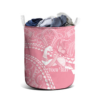 Personalised Polynesia Breast Cancer Awareness Laundry Basket Brave Strong Butterfly Pink Ribbon