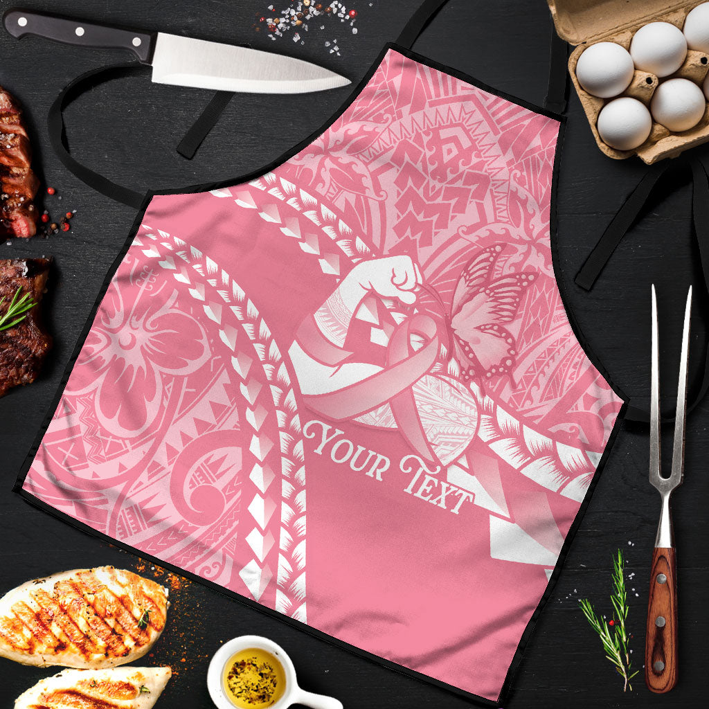 Personalised Polynesia Breast Cancer Awareness Apron Brave Strong Butterfly Pink Ribbon LT14 Pink - Polynesian Pride