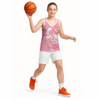 Personalised Polynesia Breast Cancer Awareness Basketball Jersey Brave Strong Butterfly Pink Ribbon