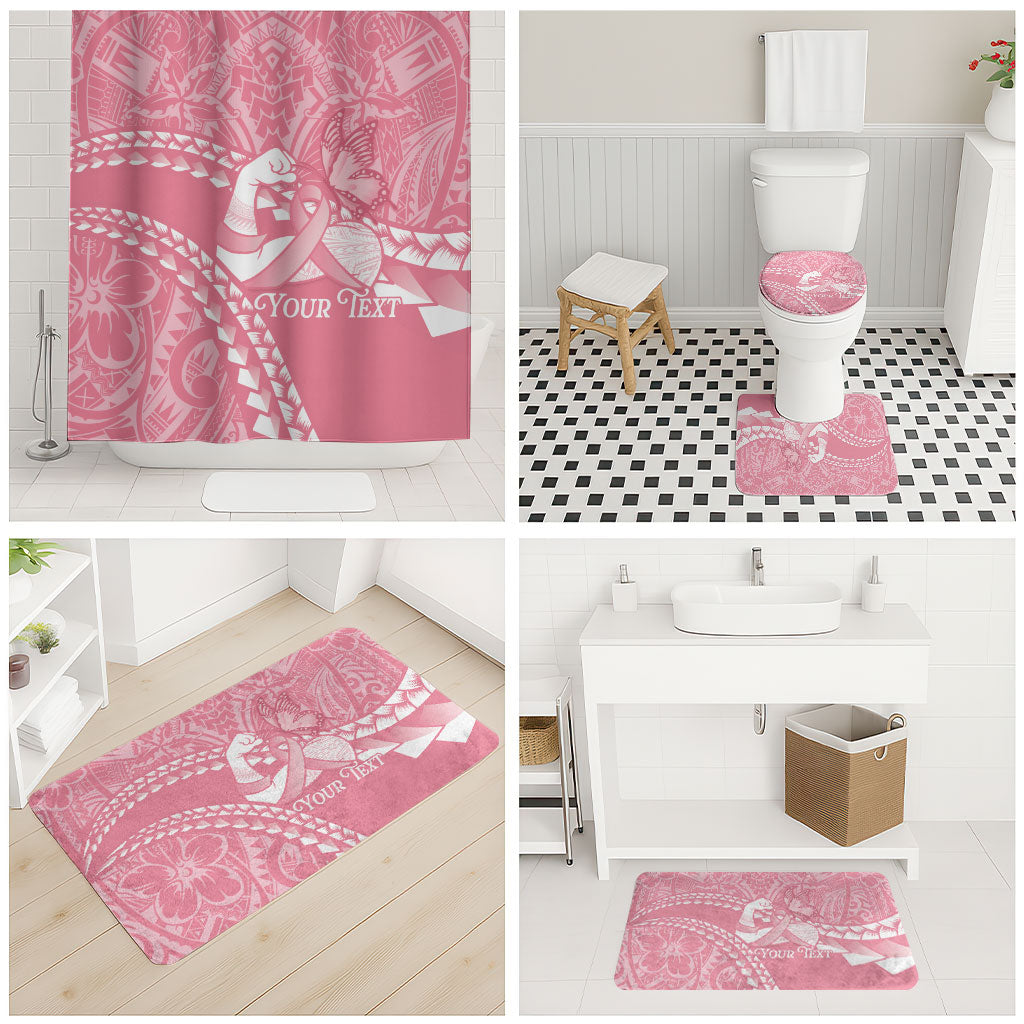 Personalised Polynesia Breast Cancer Awareness Bathroom Set Brave Strong Butterfly Pink Ribbon