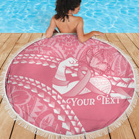 Personalised Polynesia Breast Cancer Awareness Beach Blanket Brave Strong Butterfly Pink Ribbon LT14 - Polynesian Pride