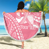 Personalised Polynesia Breast Cancer Awareness Beach Blanket Brave Strong Butterfly Pink Ribbon LT14 - Polynesian Pride