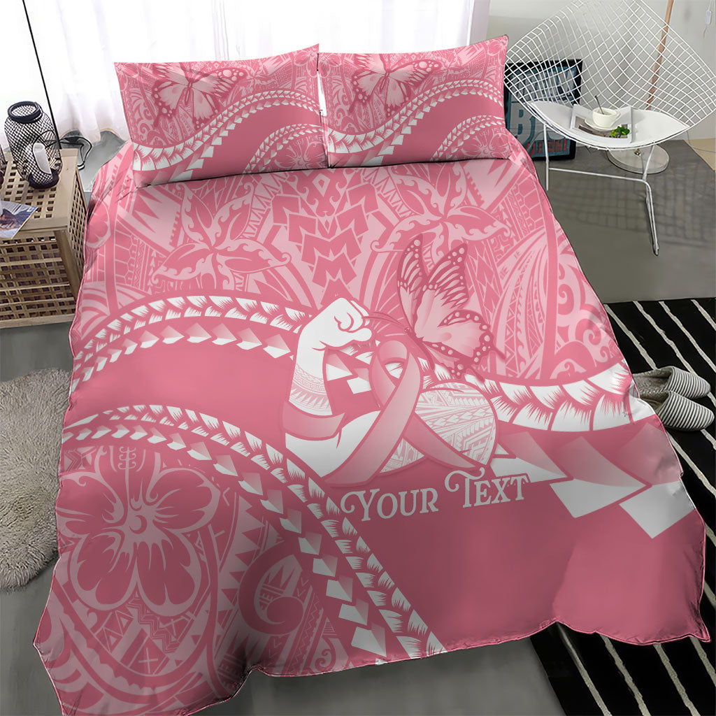 Personalised Polynesia Breast Cancer Awareness Bedding Set Brave Strong Butterfly Pink Ribbon LT14 - Polynesian Pride