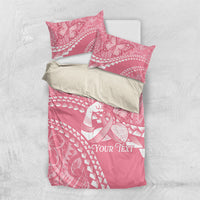 Personalised Polynesia Breast Cancer Awareness Bedding Set Brave Strong Butterfly Pink Ribbon LT14 US Twin 172cm x 218cm Pink - Polynesian Pride