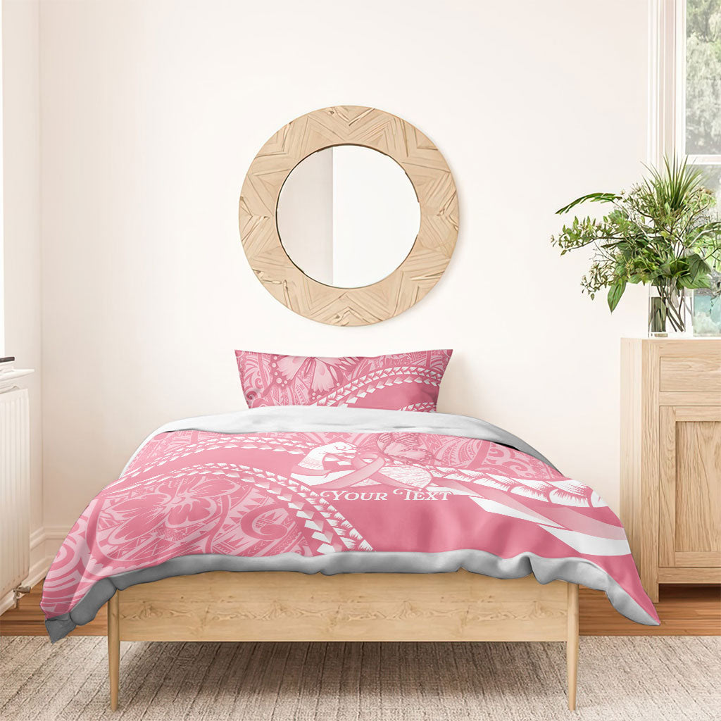 Personalised Polynesia Breast Cancer Awareness Bedding Set Brave Strong Butterfly Pink Ribbon LT14 - Polynesian Pride