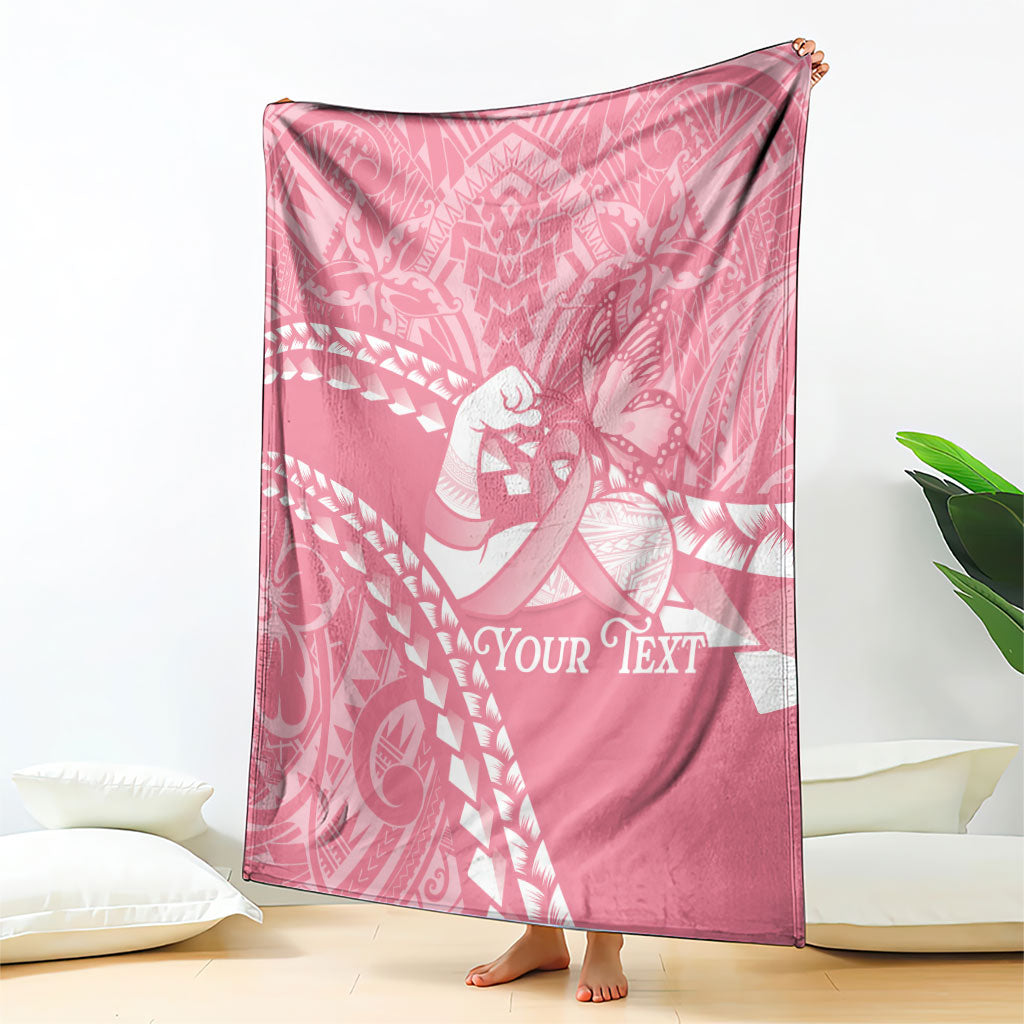 Personalised Polynesia Breast Cancer Awareness Blanket Brave Strong Butterfly Pink Ribbon LT14 - Polynesian Pride