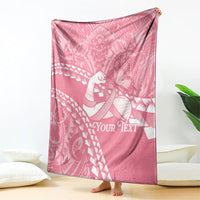Personalised Polynesia Breast Cancer Awareness Blanket Brave Strong Butterfly Pink Ribbon LT14 - Polynesian Pride
