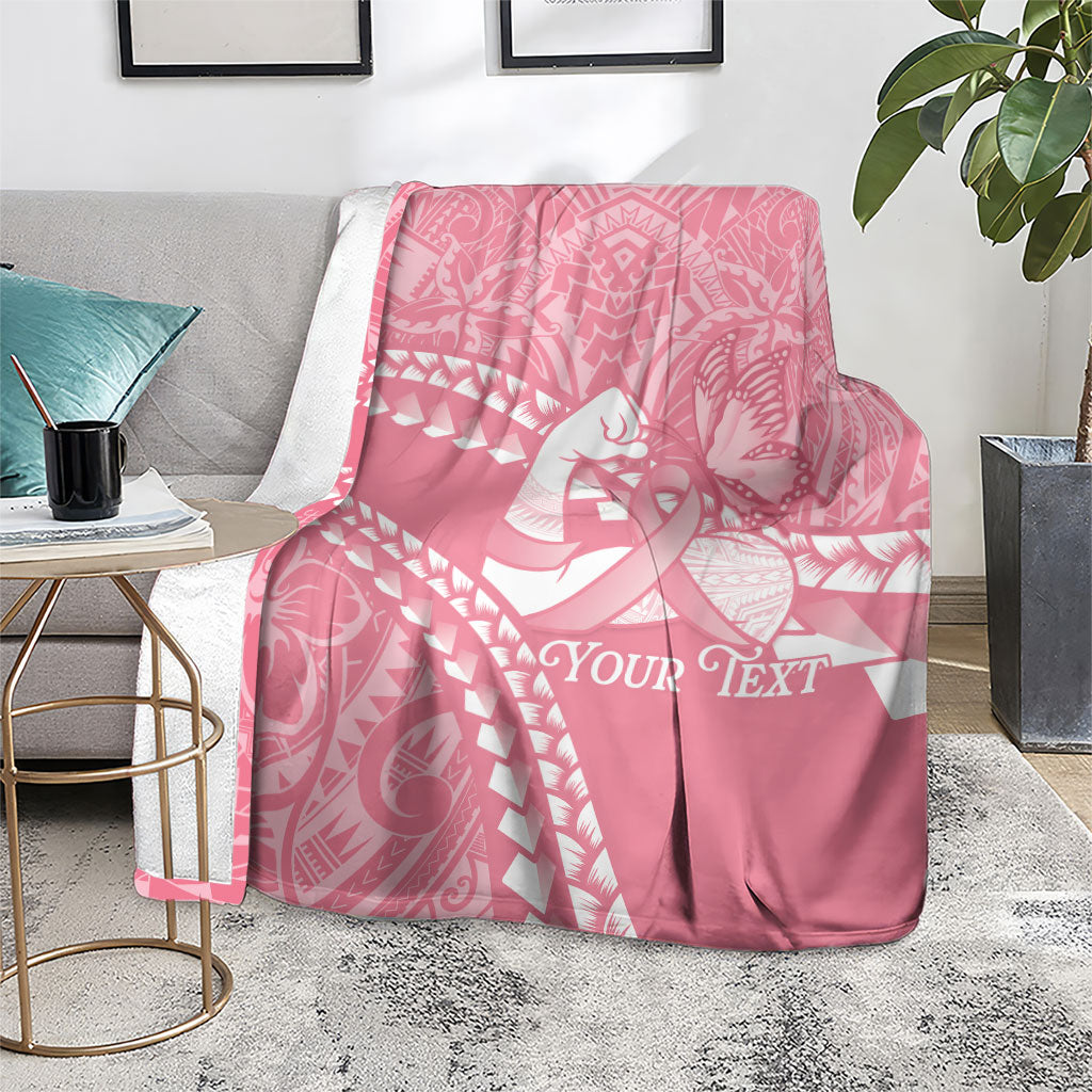 Personalised Polynesia Breast Cancer Awareness Blanket Brave Strong Butterfly Pink Ribbon LT14 - Polynesian Pride