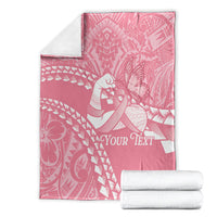 Personalised Polynesia Breast Cancer Awareness Blanket Brave Strong Butterfly Pink Ribbon LT14 - Polynesian Pride