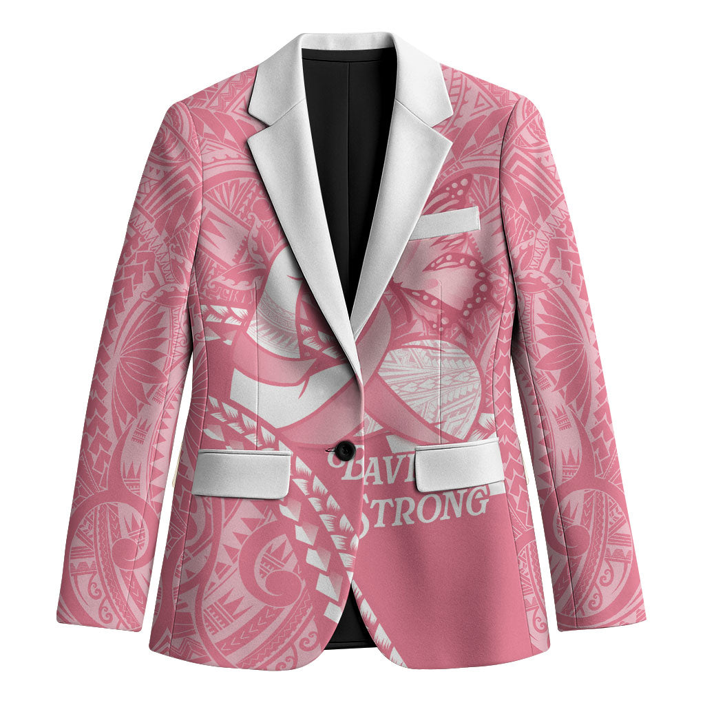 Personalised Polynesia Breast Cancer Awareness Blazer Brave Strong Butterfly Pink Ribbon
