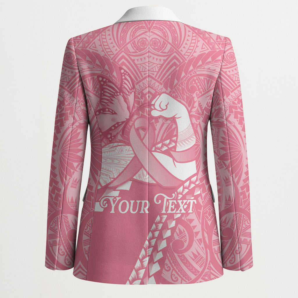 Personalised Polynesia Breast Cancer Awareness Blazer Brave Strong Butterfly Pink Ribbon